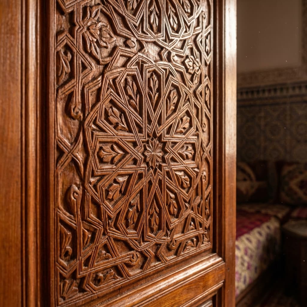 Boiserie artisanale salon marocain